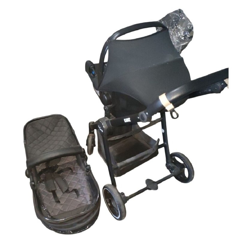 Siyah Bebek Arabası ve Oto Koltuğu Seti - Görsel 4