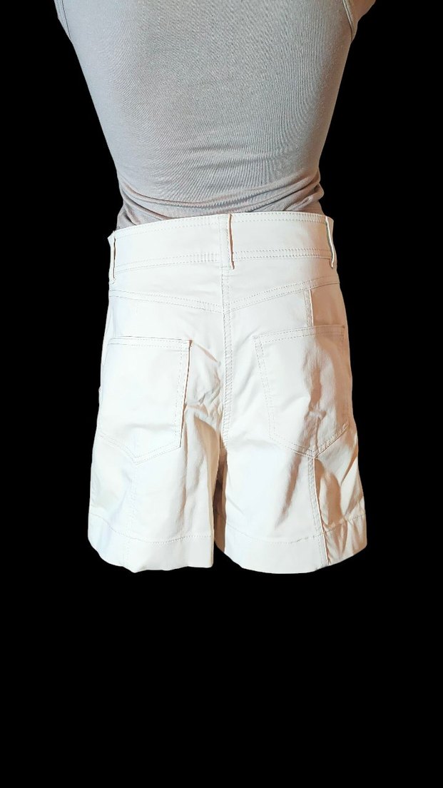 Düğmeli Bej Hamile Mini Şort - Görsel 3