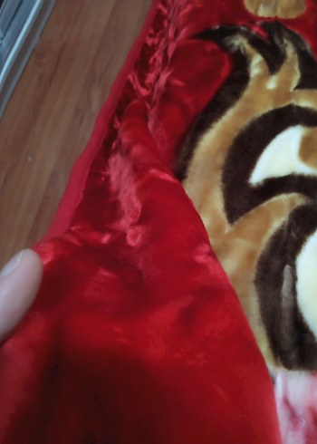 Bordo Çiçek Desenli Renkli Battaniye - Görsel 5