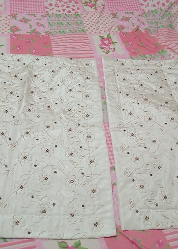 Nakışlı Krem rengi Yatak Örtüsü - Görsel 4