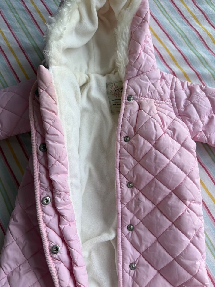 Peluş Detaylı Pembe Bebek Tulumu 55-56 cm - Görsel 2