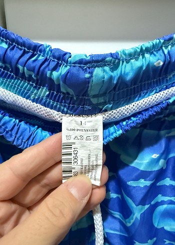 Erkek çocuk Mavi Tie-Dye Mini Yüzme Şortu - Görsel 2