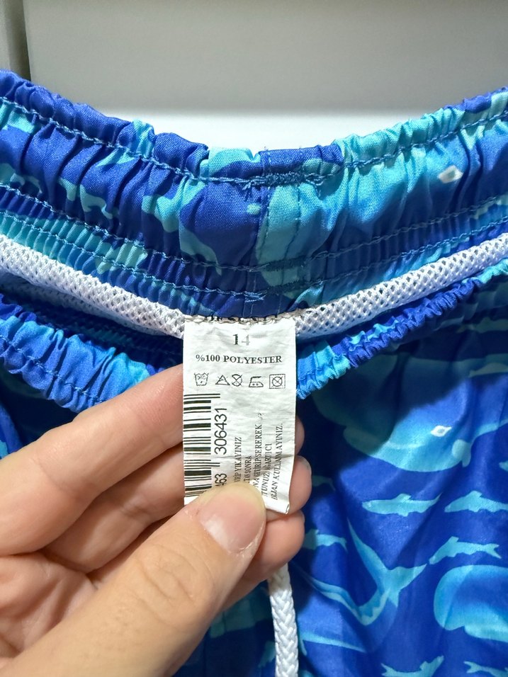 Erkek çocuk Mavi Tie-Dye Mini Yüzme Şortu - Görsel 2