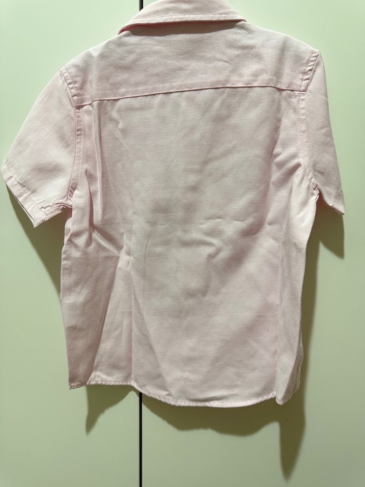 Erkek Çocuk Pastel Pembe Kısa Kollu Gömlek - Görsel 4