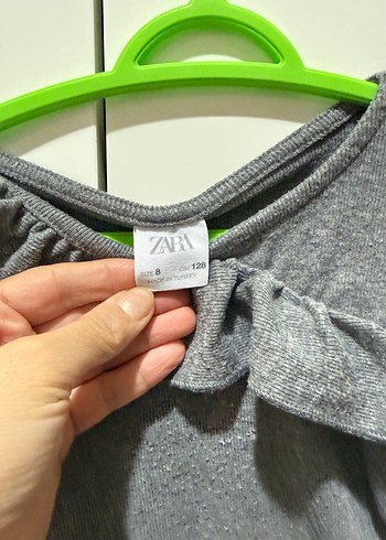 Kız Çocuk Gri Uzun Kollu Fırfırlı Sweatshirt - Görsel 2