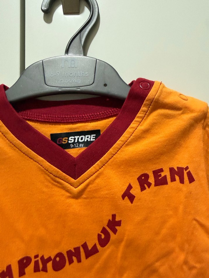 Erkek Çocuk Turuncu Baskılı Kısa Kollu Tişört - Görsel 2