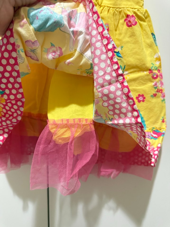 Kolsuz Sarı Kız Çocuk Elbise - Görsel 2