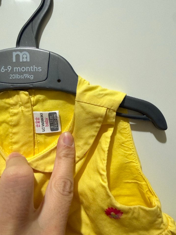 Kolsuz Sarı Kız Çocuk Elbise - Görsel 3