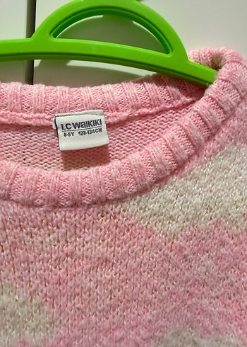 Pembe Çiçekli Örgü Kazak - Görsel 2