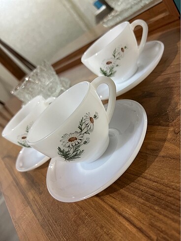 American Vintage Arcopal france papatyalı fincan