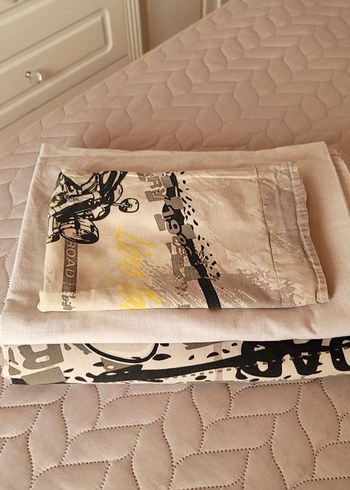 Motosiklet baskılı Gri Beyaz Nevresim Takımı - Görsel 4