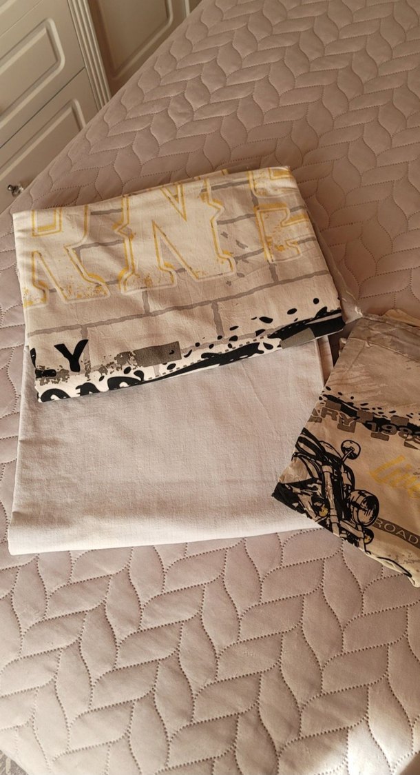 Motosiklet baskılı Gri Beyaz Nevresim Takımı - Görsel 5