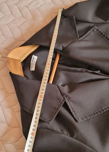 Düğmeli Siyah Kadın L bedenTrençkot - Görsel 7