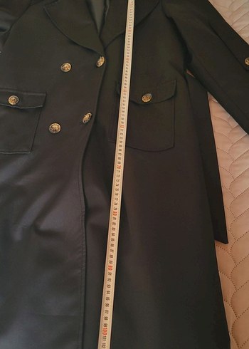 Düğmeli Siyah Kadın L bedenTrençkot - Görsel 4
