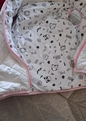 Kız Çocuk Nakışlı Fermuarlı Yelek - Görsel 3