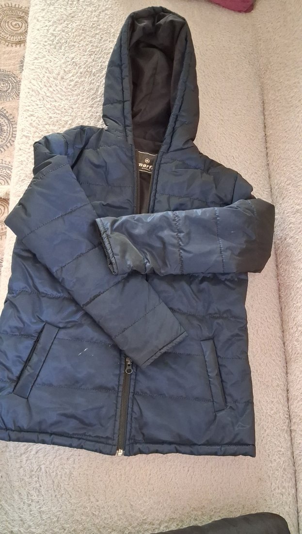 Erkek Çocuk Kapüşonlu Koyu Gri Fermuarlı Mont - Görsel 3