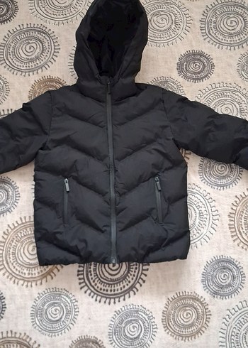 Erkek çocuk Siyah Fermuarlı Kapüşonlu Mont - Görsel 3