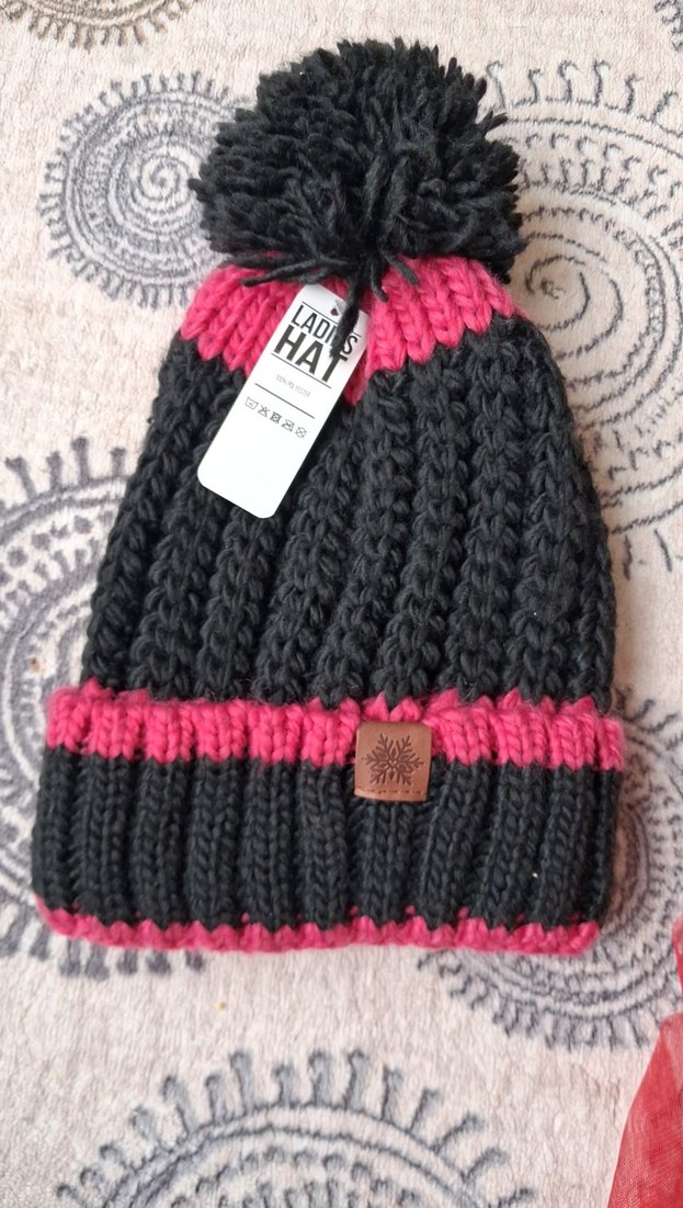 Pembe Detaylı Kadın Örgü Bere - Görsel 2