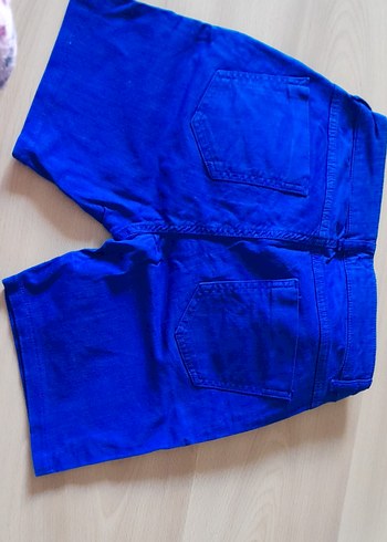 Kadın Mavi Mini Denim Şort - Görsel 2