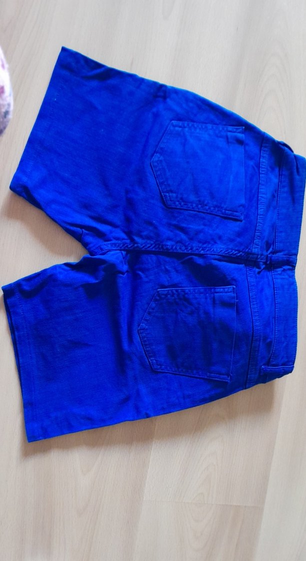 Kadın Mavi Mini Denim Şort - Görsel 2