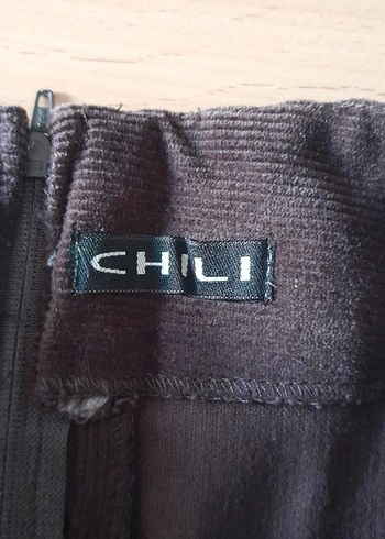 kahve rengi Midi Boy Pileli Kadın Kadife Etek - Görsel 2