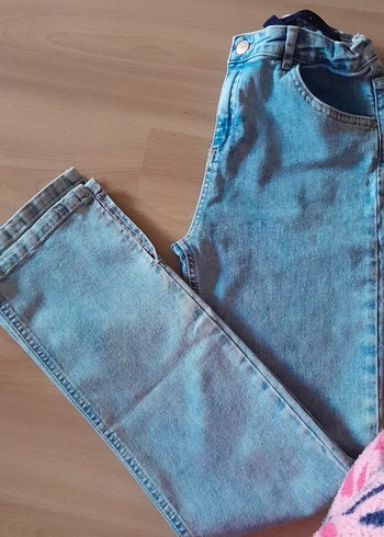 çocuk  Mavi Midi Denim Pantolon - Görsel 3