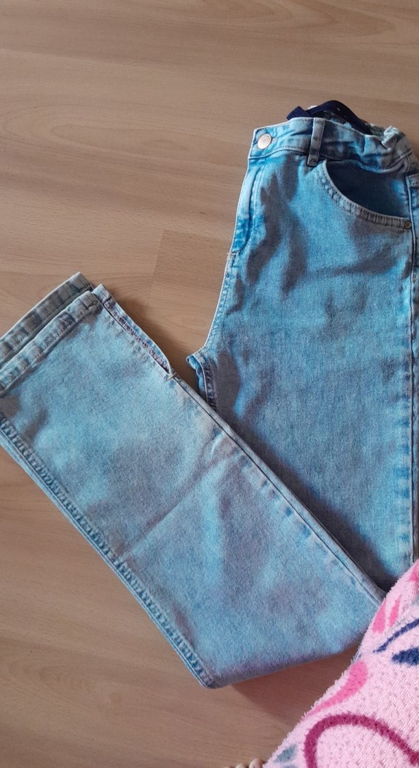 çocuk  Mavi Midi Denim Pantolon - Görsel 3