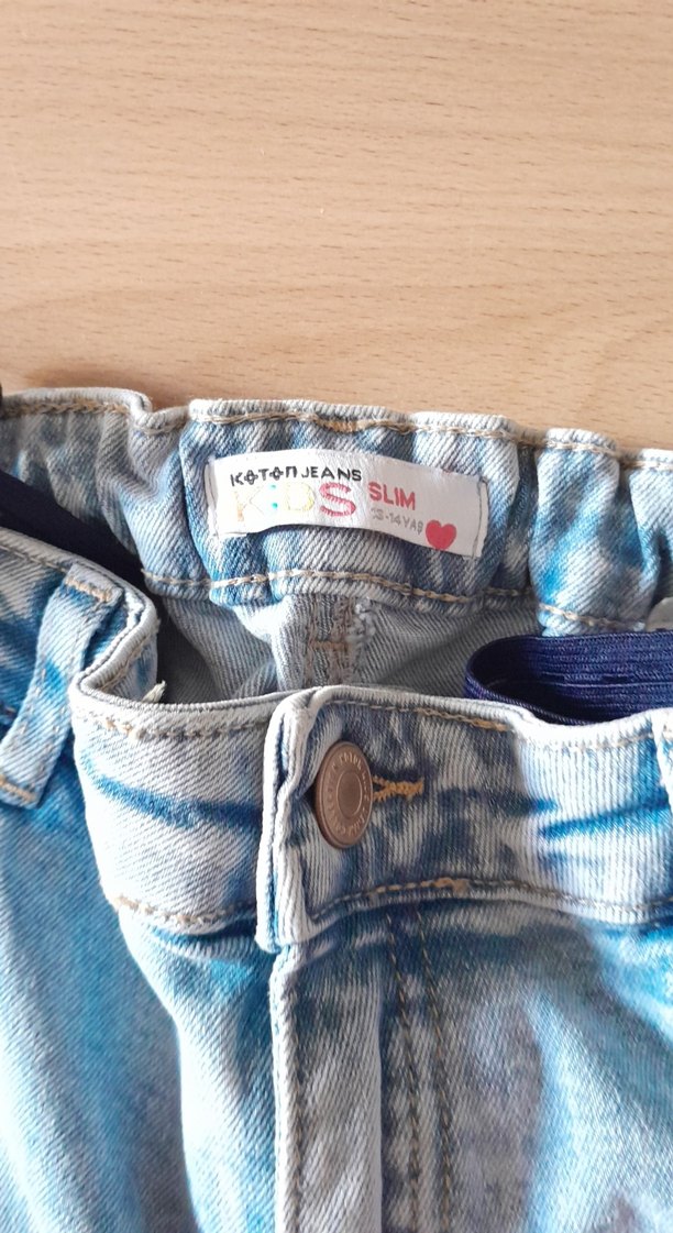 çocuk  Mavi Midi Denim Pantolon - Görsel 4