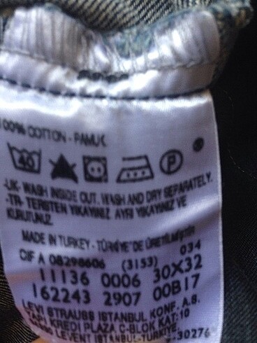30 Beden mavi Renk Levis jean