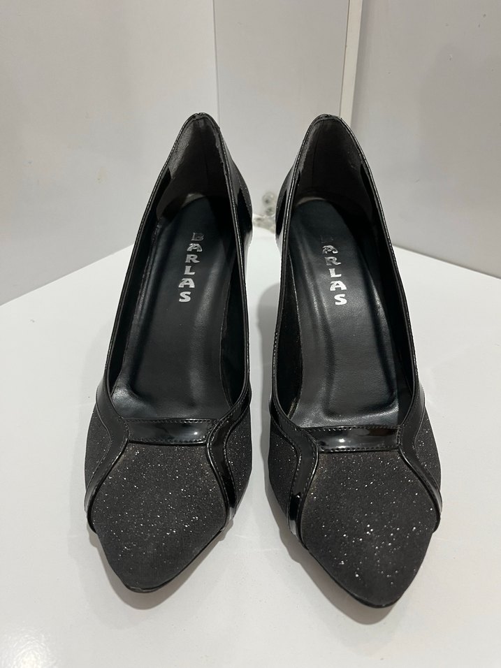 Kadın Siyah Pliseli Topuklu Stiletto - Görsel 2