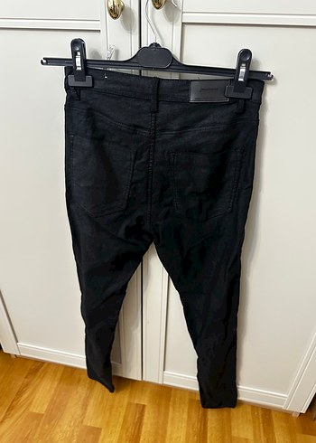 Siyah Kadın Slim Fit Midi Kot Pantolon - Görsel 4