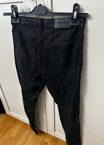 Siyah Kadın Slim Fit Midi Kot Pantolon - Görsel 5