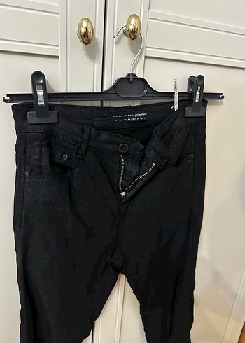 Siyah Kadın Slim Fit Midi Kot Pantolon - Görsel 2