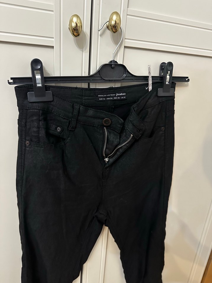 Siyah Kadın Slim Fit Midi Kot Pantolon - Görsel 2