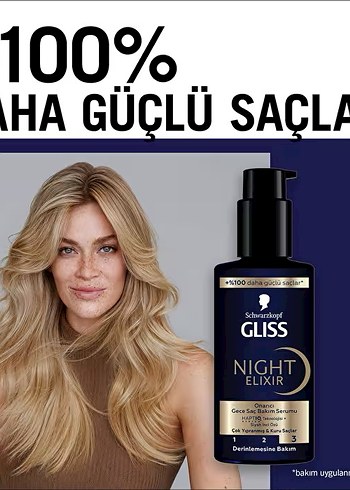 Schwarzkopf Gliss Night Elixir 100ml Onarıcı Saç Serumu - Görsel 5