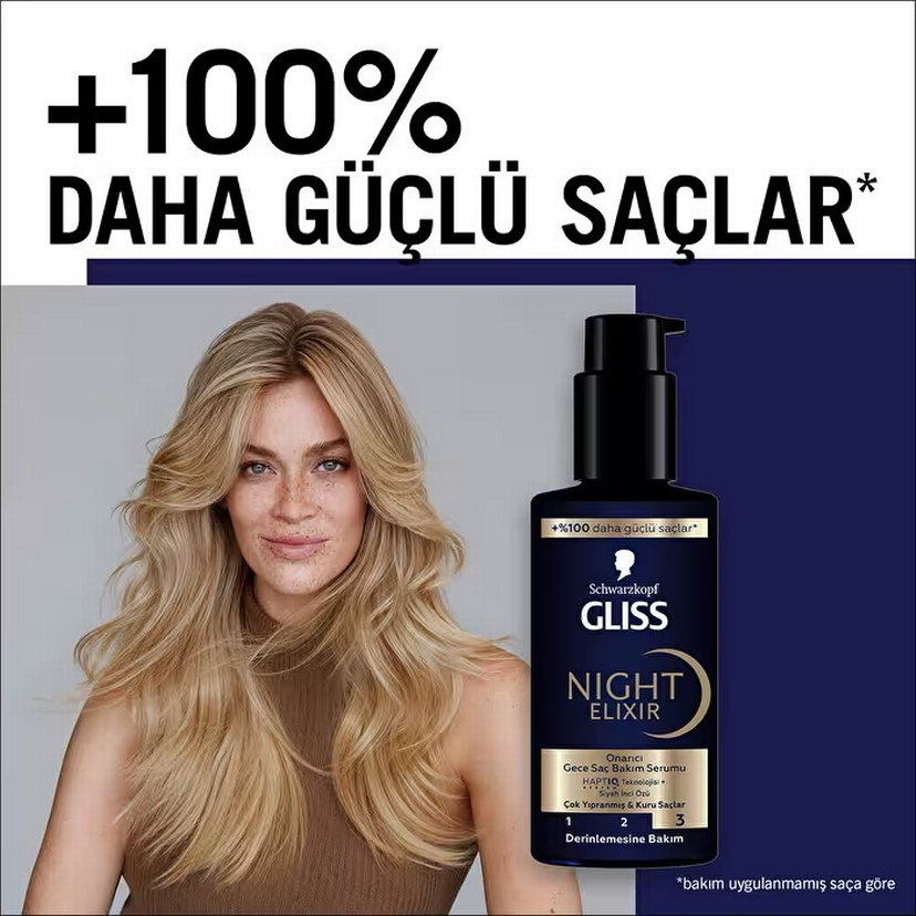 Schwarzkopf Gliss Night Elixir 100ml Onarıcı Saç Serumu - Görsel 5