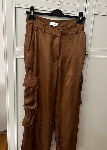 H&m Saten kargo Pantolon - Görsel 6