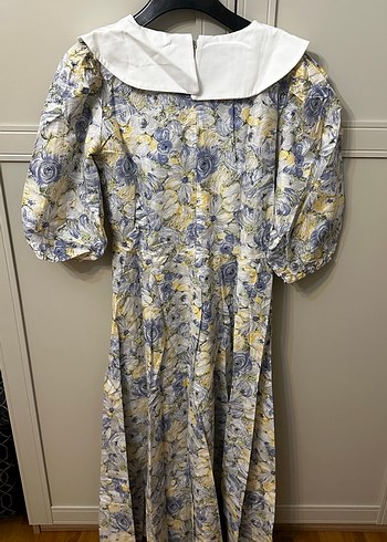 V Yaka Midi Bohem Çiçekli Kadın Elbise - Görsel 8