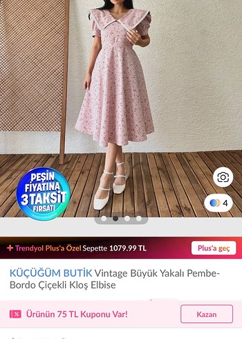 Dantel Detaylı Pembe Vintage Uzun Elbise - Görsel 3
