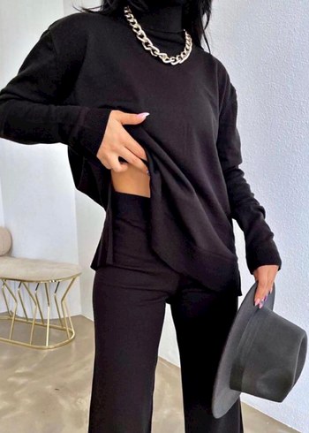 Siyah Kadın Boğazlı Takım - Görsel 2