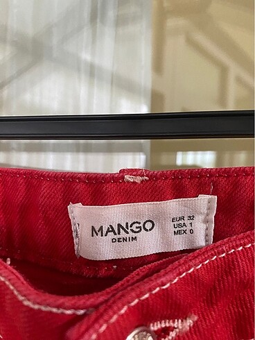34 Beden kırmızı Renk mango kadın pantolon