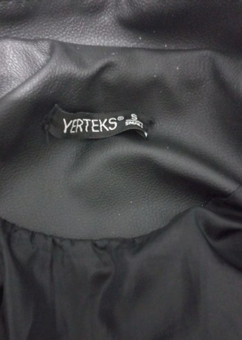 Siyah Deri Biker Ceket Mini Kesim - Görsel 3