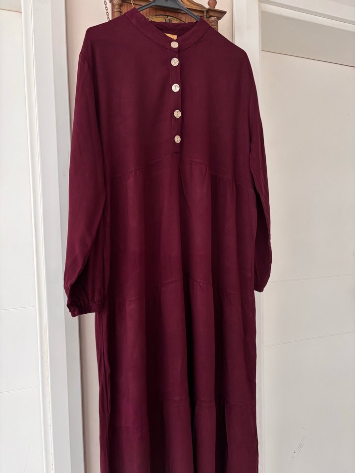 Viskon tesettür elbise - Görsel 4