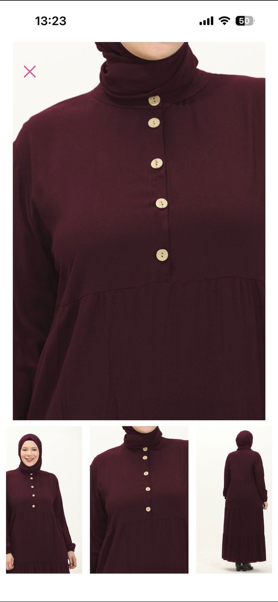 Viskon tesettür elbise - Görsel 3