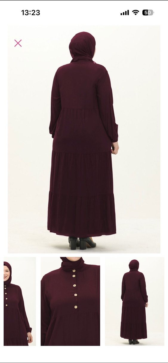 Viskon tesettür elbise - Görsel 2