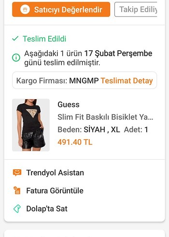 Guess Siyah Mini V Yaka Baskılı Tişört