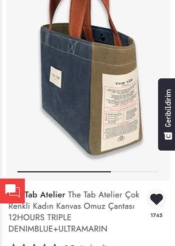 Beden haki Renk The Tab Atelier Çok Renkli Kadın Kanvas Omuz Çantası