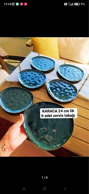 KARACA PORSELEN SERVİS TABAĞI 6 ADET SERVİS TABAĞI ???? 24 CM Lİ