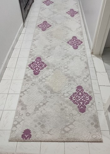 Mor İşlemeli Gri Geleneksel Halı - Görsel 2