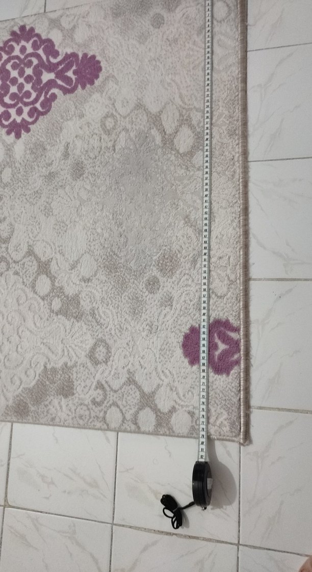 Mor İşlemeli Gri Geleneksel Halı - Görsel 5